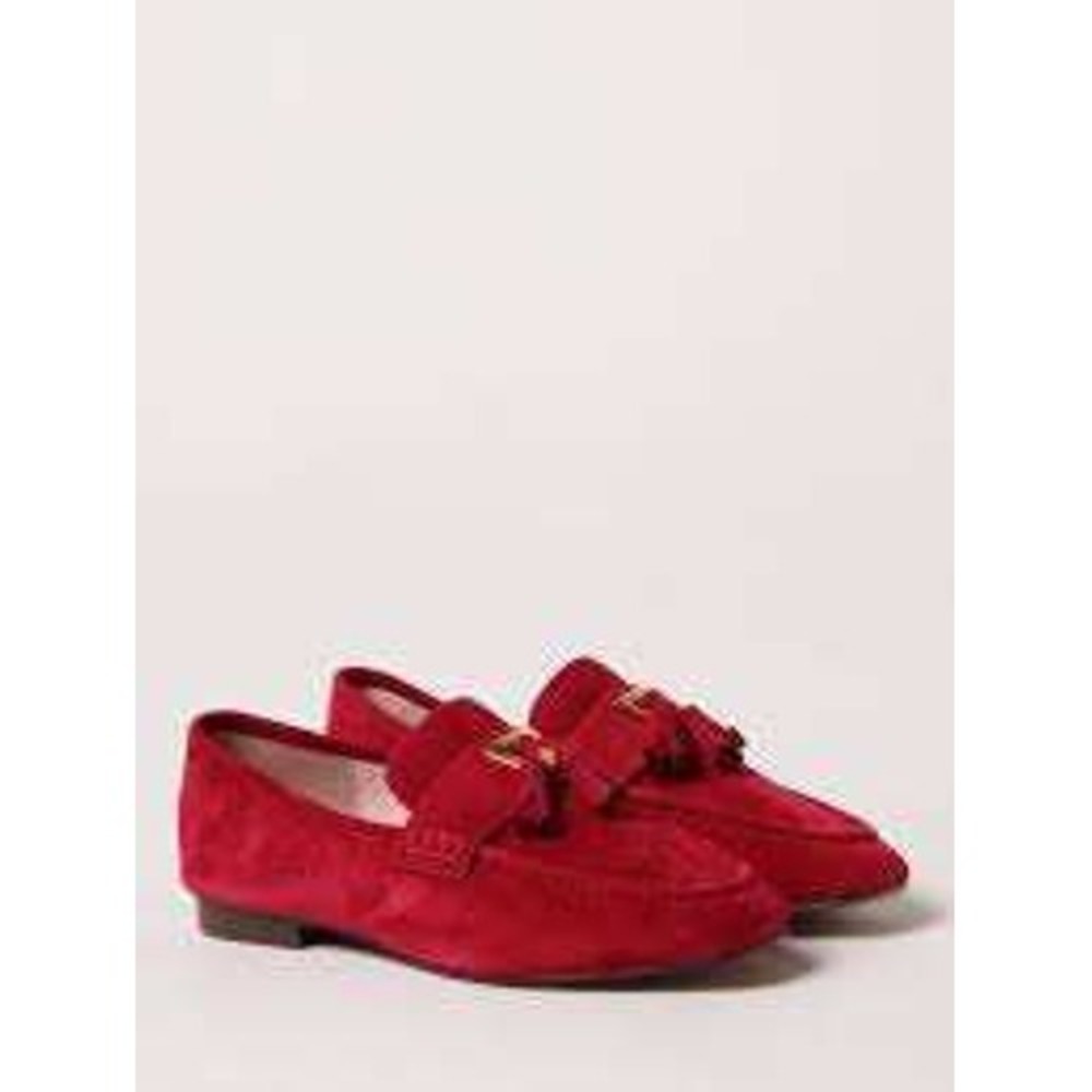 Coccinelle Loafers Women 39 Pink Suede Tassel Gold Hardware